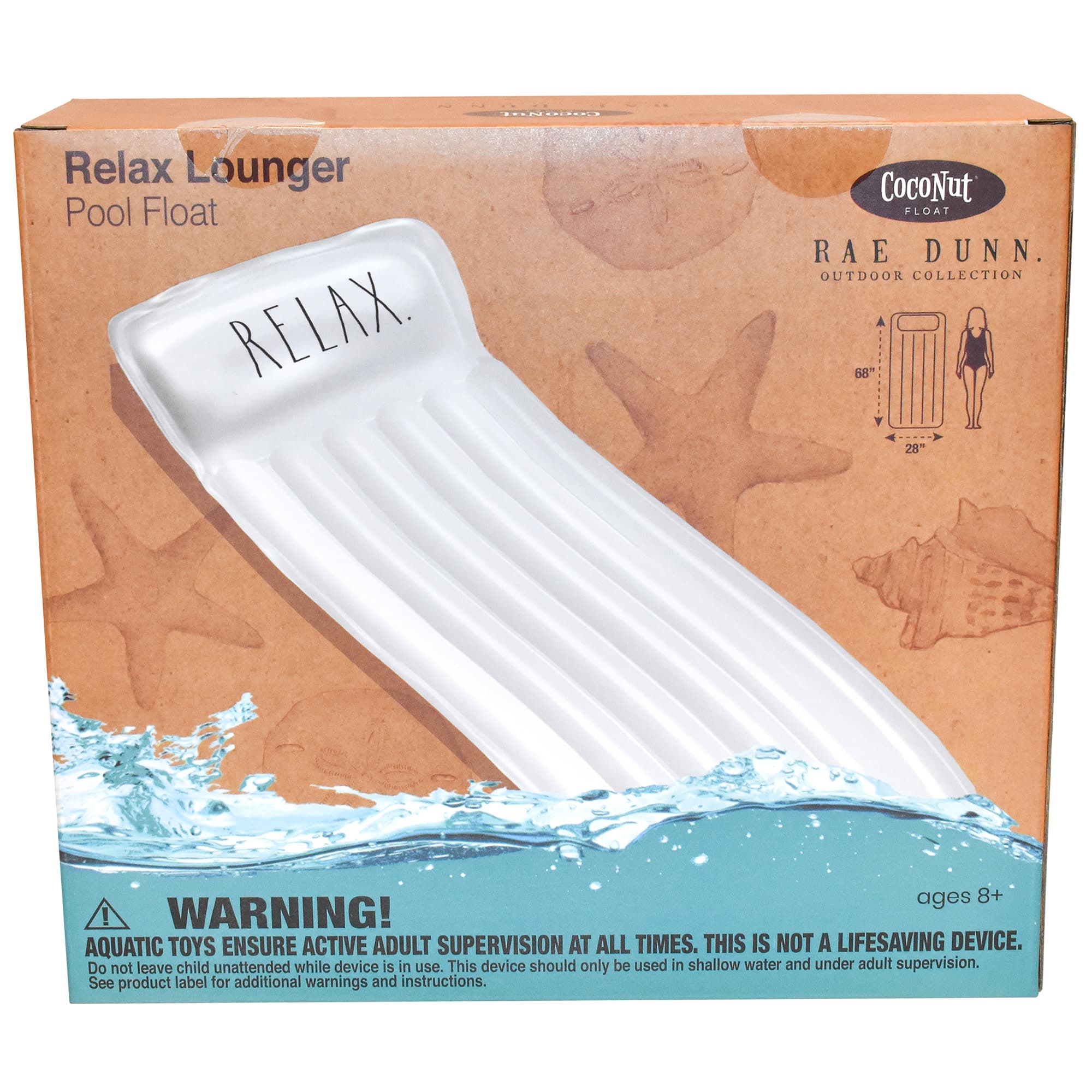 Rae Dunn 6ft. Relax Lounger Pool Float